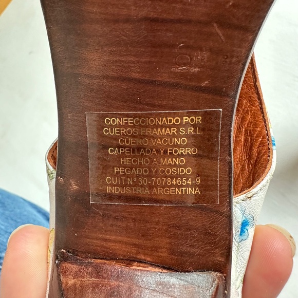 Louis Feraud T Strap Floral Heels - Picture 9 of 9